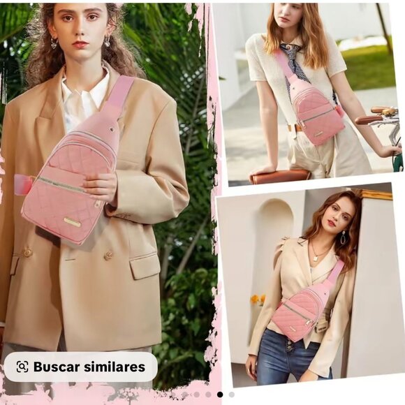 BOLSO DE PECHO,RIÑONERO ACOLCHONADA DE COLOR SOLIDO - Picture 2 of 5